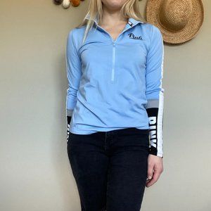 PINK Victoria's Secret Blue Ultimate Quarter Zip Pullover Size Small